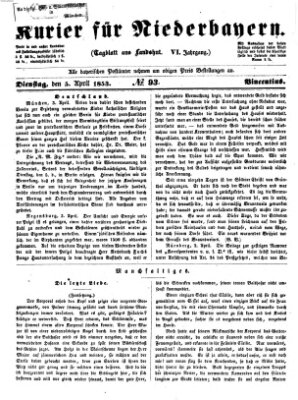 Kurier für Niederbayern Dienstag 5. April 1853