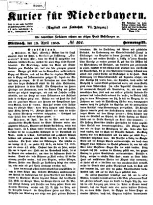 Kurier für Niederbayern Mittwoch 13. April 1853