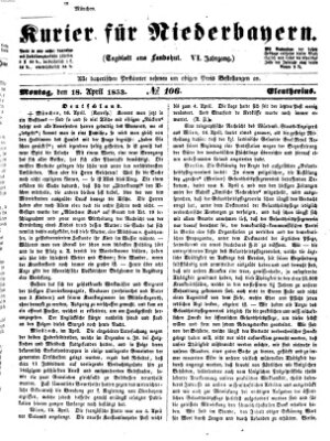 Kurier für Niederbayern Montag 18. April 1853