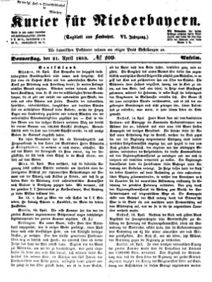 Kurier für Niederbayern Donnerstag 21. April 1853