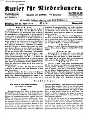 Kurier für Niederbayern Sonntag 24. April 1853