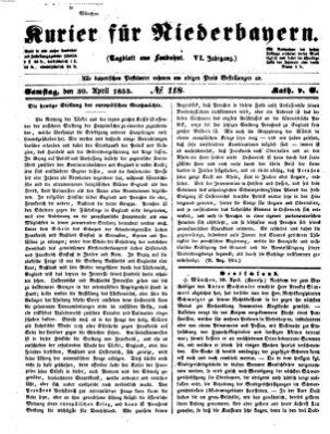 Kurier für Niederbayern Samstag 30. April 1853