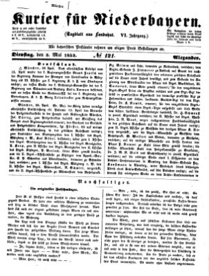 Kurier für Niederbayern Dienstag 3. Mai 1853