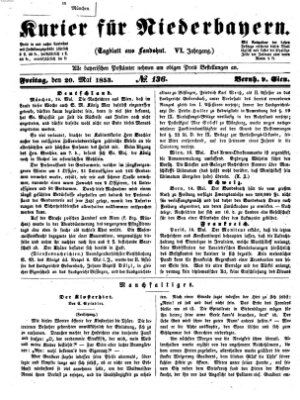 Kurier für Niederbayern Freitag 20. Mai 1853