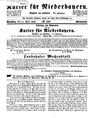 Kurier für Niederbayern Samstag 11. Juni 1853