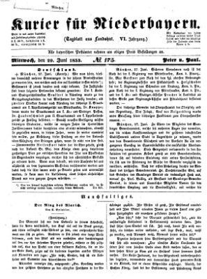 Kurier für Niederbayern Mittwoch 29. Juni 1853