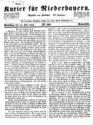 Kurier für Niederbayern Samstag 16. Juli 1853