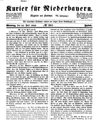 Kurier für Niederbayern Montag 25. Juli 1853