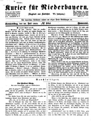 Kurier für Niederbayern Donnerstag 28. Juli 1853