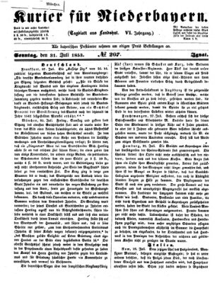 Kurier für Niederbayern Sonntag 31. Juli 1853