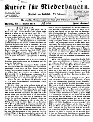 Kurier für Niederbayern Montag 1. August 1853