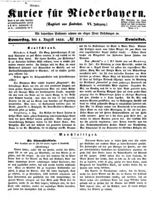 Kurier für Niederbayern Donnerstag 4. August 1853