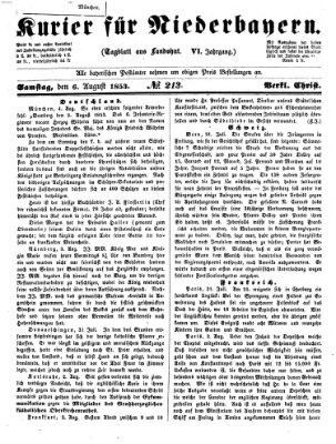 Kurier für Niederbayern Samstag 6. August 1853