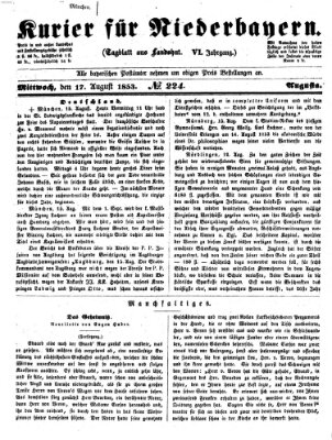 Kurier für Niederbayern Mittwoch 17. August 1853