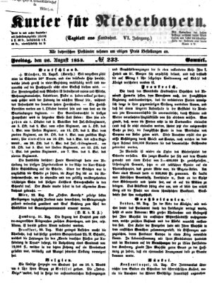 Kurier für Niederbayern Freitag 26. August 1853