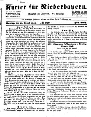 Kurier für Niederbayern Montag 29. August 1853