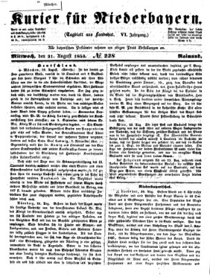 Kurier für Niederbayern Mittwoch 31. August 1853