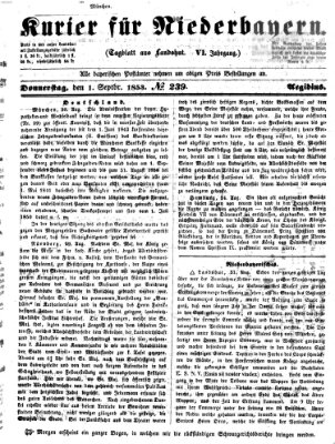 Kurier für Niederbayern Donnerstag 1. September 1853