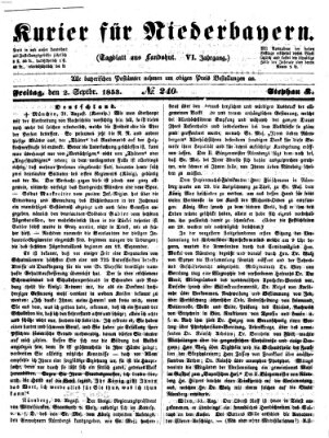 Kurier für Niederbayern Freitag 2. September 1853