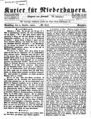 Kurier für Niederbayern Samstag 3. September 1853