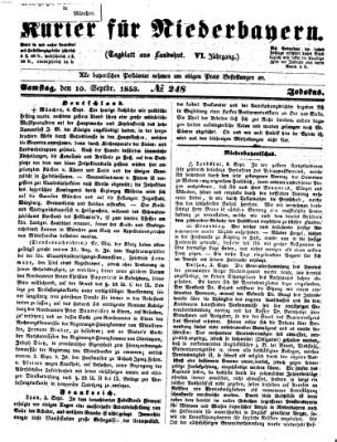 Kurier für Niederbayern Samstag 10. September 1853