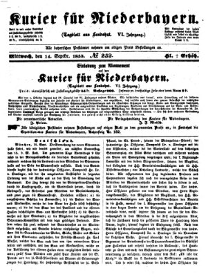 Kurier für Niederbayern Mittwoch 14. September 1853