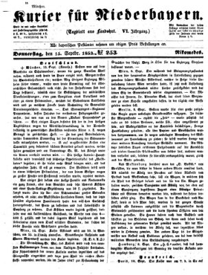 Kurier für Niederbayern Donnerstag 15. September 1853