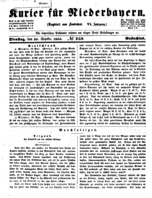 Kurier für Niederbayern Dienstag 20. September 1853