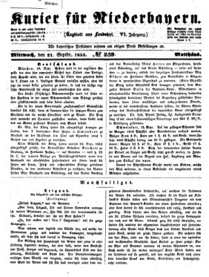 Kurier für Niederbayern Mittwoch 21. September 1853