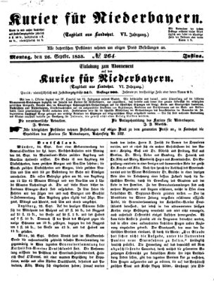 Kurier für Niederbayern Montag 26. September 1853