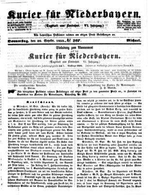 Kurier für Niederbayern Donnerstag 29. September 1853