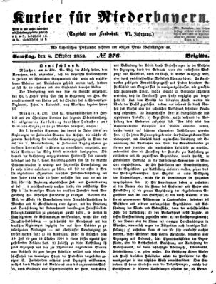 Kurier für Niederbayern Samstag 8. Oktober 1853