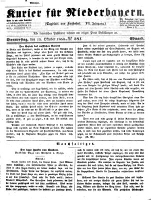 Kurier für Niederbayern Donnerstag 13. Oktober 1853