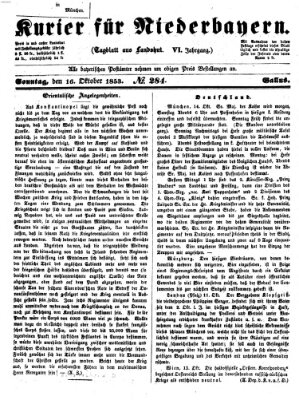 Kurier für Niederbayern Sonntag 16. Oktober 1853