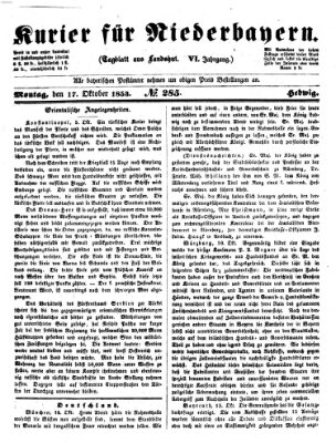 Kurier für Niederbayern Montag 17. Oktober 1853