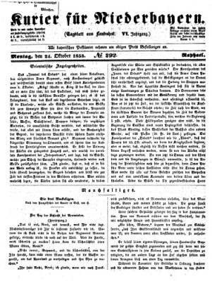 Kurier für Niederbayern Montag 24. Oktober 1853