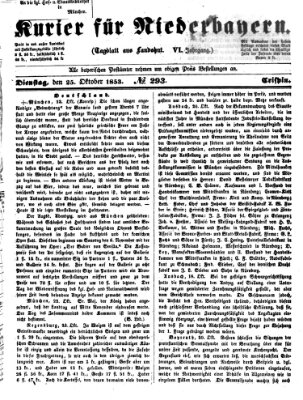 Kurier für Niederbayern Dienstag 25. Oktober 1853