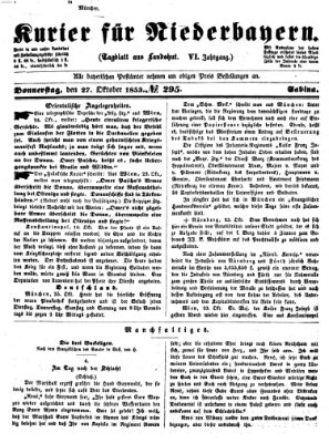 Kurier für Niederbayern Donnerstag 27. Oktober 1853