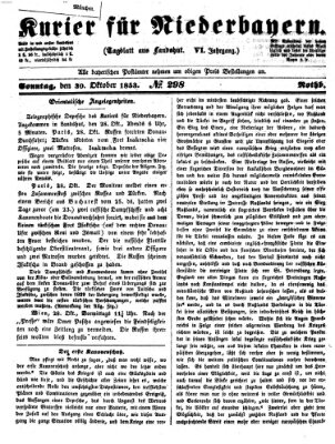 Kurier für Niederbayern Sonntag 30. Oktober 1853