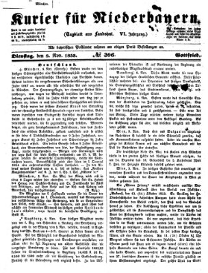 Kurier für Niederbayern Dienstag 8. November 1853