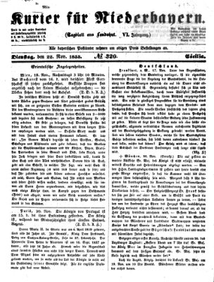 Kurier für Niederbayern Dienstag 22. November 1853