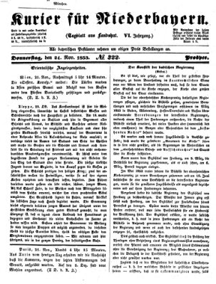 Kurier für Niederbayern Donnerstag 24. November 1853