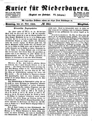 Kurier für Niederbayern Sonntag 27. November 1853