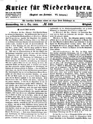 Kurier für Niederbayern Donnerstag 1. Dezember 1853