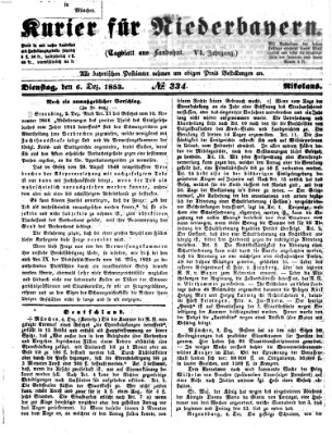 Kurier für Niederbayern Dienstag 6. Dezember 1853