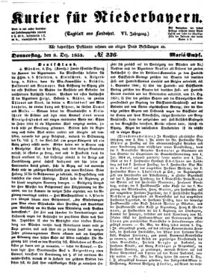 Kurier für Niederbayern Donnerstag 8. Dezember 1853