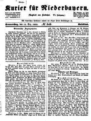 Kurier für Niederbayern Donnerstag 15. Dezember 1853