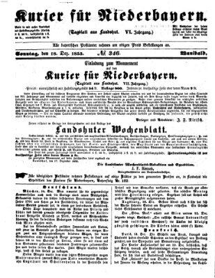 Kurier für Niederbayern Sonntag 18. Dezember 1853