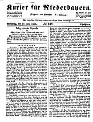 Kurier für Niederbayern Dienstag 20. Dezember 1853