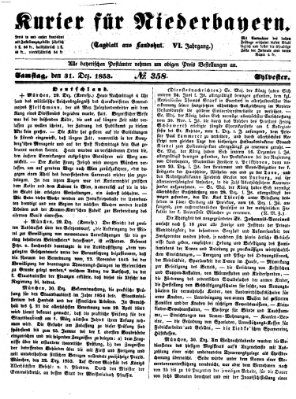 Kurier für Niederbayern Samstag 31. Dezember 1853